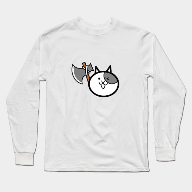 Axe Cat Long Sleeve T-Shirt by CawnishGameHen